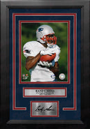 Randy Moss in Action New England Patriots 8" x 10" Framed Football Photo with Engraved Autograph by Dynasty Sports & Framing