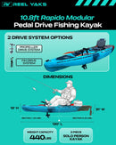 Rapido 10.8ft Propeller Drive Modular Fishing Kayak by ReelYaks