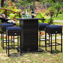 5 Pieces Patio Rattan Bar by LJGDeals