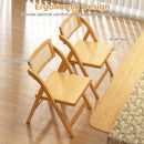 Rattan Cane Folding Dining Chairs Set of 2 with Rotatable Backrests-Natural by DirectDeals