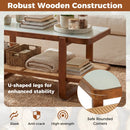 Rattan Coffee Table with Tempered Glass Top and Storage Shelf by LJGDeals