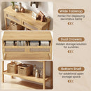 Rattan Console Table with 2 Drawers and Bottom Shelf by LJGDeals