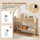 Rattan Console Table with 2 Drawers and Bottom Shelf by LJGDeals