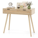 Rattan Console Table with Pull-out Drawer Boho Style Entryway Table-Natural by LJGDeals