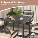 5 Piece Rattan Counter Set with 4 Stools and Polywood Bar Table-Brown by LJGDeals