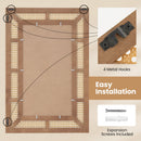 Rattan Decorative Wall Mirror with Wooden Frame for Bathroom and Living Room-Natural
