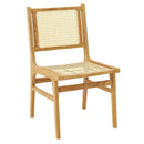 Rattan Dining Chair with Natural Cane Woven Backrest and Teak Wood Frame by LJGDeals