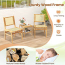 Rattan Dining Chair with Natural Cane Woven Backrest and Teak Wood Frame by LJGDeals