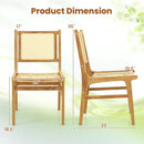 Rattan Dining Chair with Natural Cane Woven Backrest and Teak Wood Frame by LJGDeals
