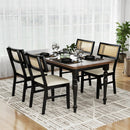 Solid Rubber Wood Dining Chairs Set of 4 with Curved Backrest by DirectDeals