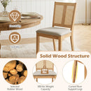 Rattan Dining Chairs Set of 4 with Padded Seats