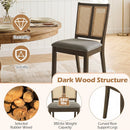 Rattan Dining Chairs Set of 2 with Curved Backrest