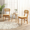 Set of 2 Rattan Dining Chairs with Simulated Rattan Backrest-Natural by LJGDeals