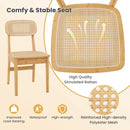 Set of 2 Rattan Dining Chairs with Simulated Rattan Backrest-Natural by LJGDeals