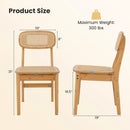 Set of 2 Rattan Dining Chairs with Simulated Rattan Backrest-Natural by LJGDeals