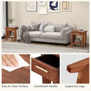 Rattan Nightstand End Table with Drawer and Storage Shelf-Walnut by LJGDeals