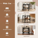 Round Rattan Side Table with Tempered Glass Top by LJGDeals