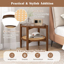 Round Rattan Side Table with Tempered Glass Top by DirectDeals