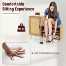 2-in-1 Rattan Shoe Cabinet with Bench Shoe Storage Bench with Washable Cushion-Natural by DirectDeals