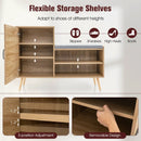 2-in-1 Rattan Shoe Cabinet with Bench Shoe Storage Bench with Washable Cushion-Natural by DirectDeals