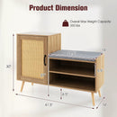 2-in-1 Rattan Shoe Cabinet with Bench Shoe Storage Bench with Washable Cushion-Natural by LJGDeals