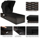 Outdoor Chaise Lounge Chair with Folding Canopy by LJGDeals