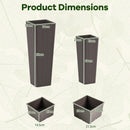 Rattan Tall Planter Set of 2 Outdoor Large Tapered Planters with Removable Inner Trays by LJGDeals