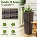 Rattan Tall Planter Set of 2 Outdoor Large Tapered Planters with Removable Inner Trays by LJGDeals
