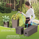 Rattan Tall Planter Set of 2 Outdoor Large Tapered Planters with Removable Inner Trays by LJGDeals