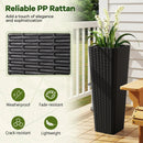 Rattan Tall Planter Set of 2 Outdoor Large Tapered Planters with Removable Inner Trays by LJGDeals