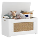 Kids Rattan Toy Storage Box with Flip Top Lid and Safety Hinge Handles-White by LJGDeals