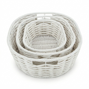 Multi-Purpose Nesting Rattan Basket 3-Piece Set