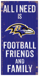 Baltimore Ravens Football, Friends, & Family Wood Sign by Dynasty Sports & Framing