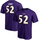 Ray Lewis Baltimore Ravens NFL Pro Line Retired Player Authentic Stack Name & Number Purple T-Shirt by Dynasty Sports & Framing