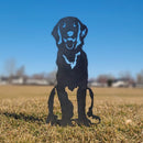 Golden Retriever Sitting Metal Art – Handcrafted Dog Décor