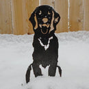 Golden Retriever Sitting Metal Art – Handcrafted Dog Décor