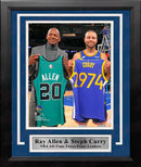 Ray Allen & Steph Curry 3-Point Record-Breaking Celebration 8" x 10" Framed Basketball Photo by Dynasty Sports & Framing