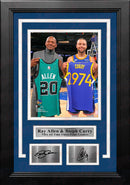 Ray Allen & Steph Curry 3-Point Record-Breaking Celebration 8" x 10" Framed Basketball Photo with Engraved Autographs by Dynasty Sports & Framing