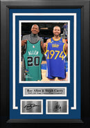 Ray Allen & Steph Curry 3-Point Record-Breaking Celebration 8" x 10" Framed Basketball Photo with Engraved Autographs by Dynasty Sports & Framing