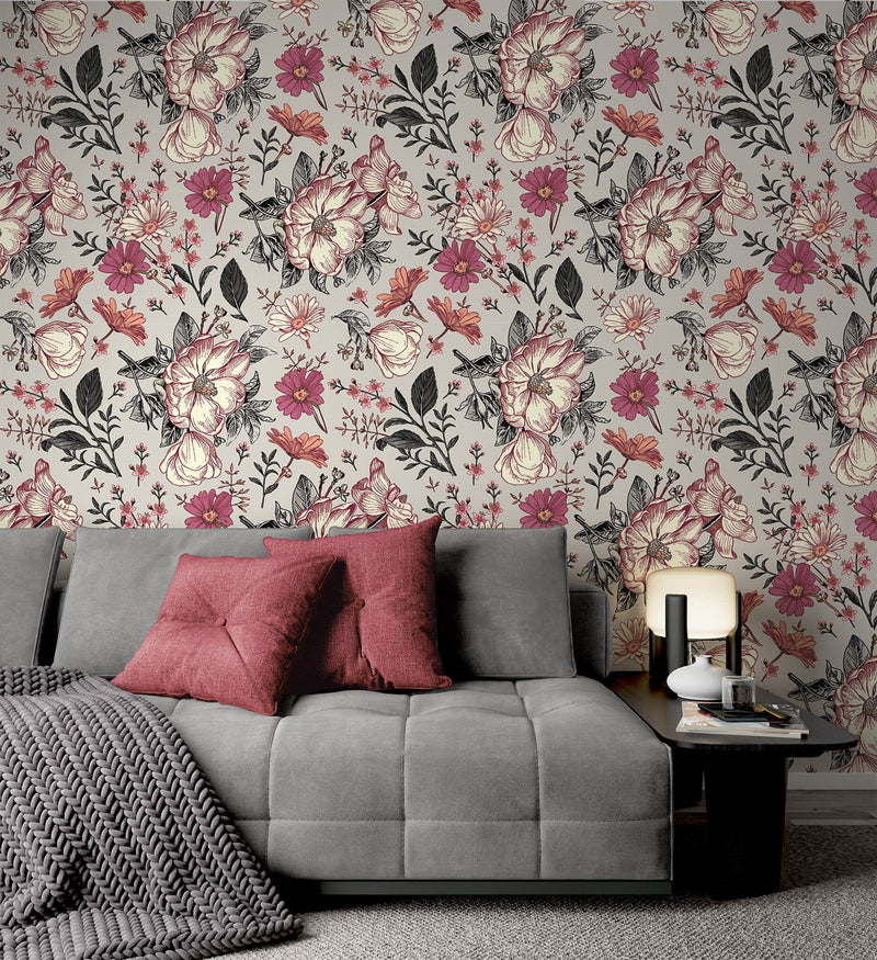 Roses and Chamomile Flowers Wallpaper