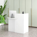 Front Reception Office Desk with Open Shelf and Lockable Drawer by LJGDeals