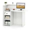 Front Reception Office Desk with Open Shelf and Lockable Drawer by LJGDeals