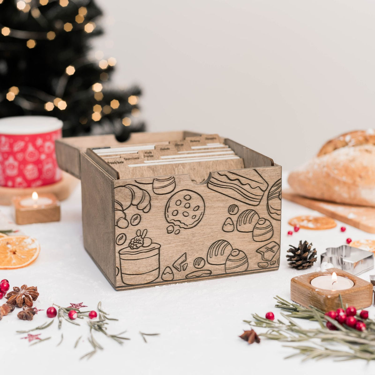 Wooden Recipe Box – Pastries Collection, photo 9 of 10