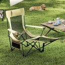 Reclining Camping Chair with Removable Footrest and Adjustable Backrest by LJGDeals