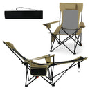 Reclining Camping Chair with Removable Footrest and Adjustable Backrest by LJGDeals