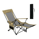 Reclining Camping Chair with Removable Footrest and Adjustable Backrest by LJGDeals