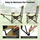 Reclining Camping Chair with Removable Footrest and Adjustable Backrest by LJGDeals