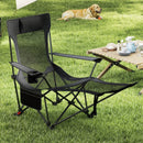 Reclining Camping Chair with Removable Footrest and Adjustable Backrest by LJGDeals