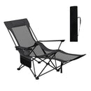 Reclining Camping Chair with Removable Footrest and Adjustable Backrest by LJGDeals
