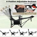 Reclining Camping Chair with Removable Footrest and Adjustable Backrest by LJGDeals